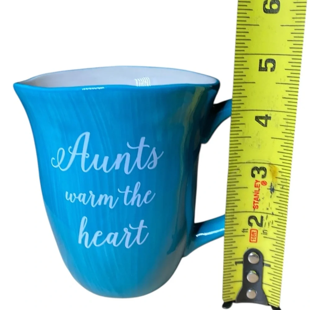 Emmaline by Pavilion Blue & White Aunts Warm The Heart Coffee Tea Mug Cup - Picture 8 of 9